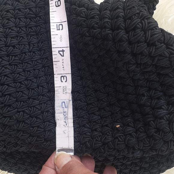 BOHO RODANA LTD black crochet knit backpack Purse Bag - Picture 12 of 13